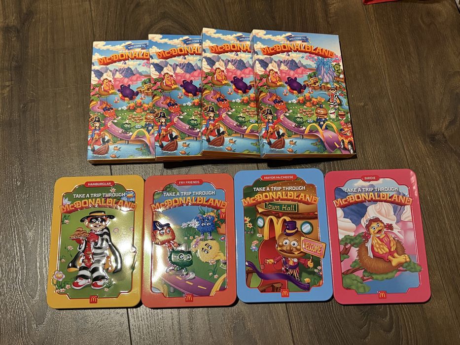Metalowe puszki z McDonald’s - 4 otwarte i 4 w pudelkach - NOWE