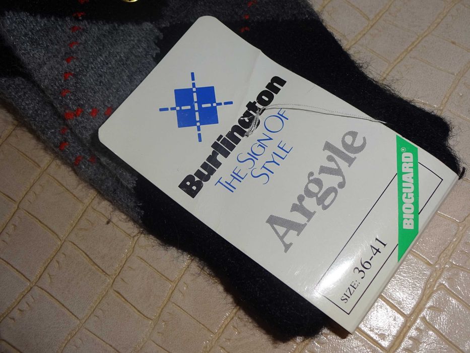 BURLINGTON Argyle The Sign of Style Bioguard ciepłe skarpety 36-41