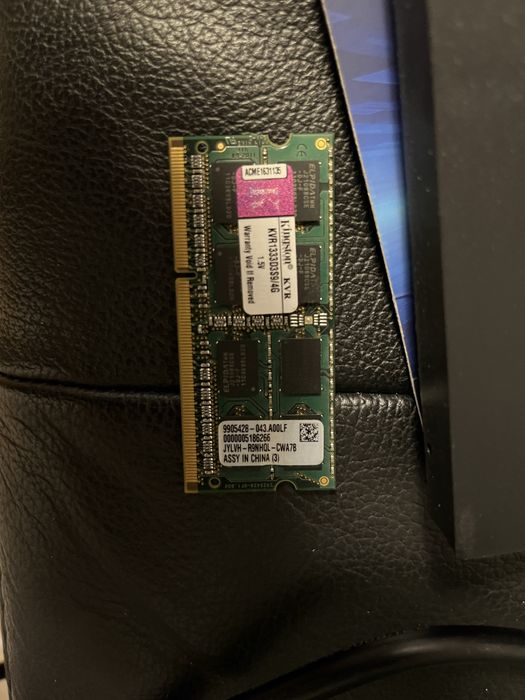 4gb pamięć ram kingston so-dimm ddr3 kvr1333d3s9/4g, 1,5v