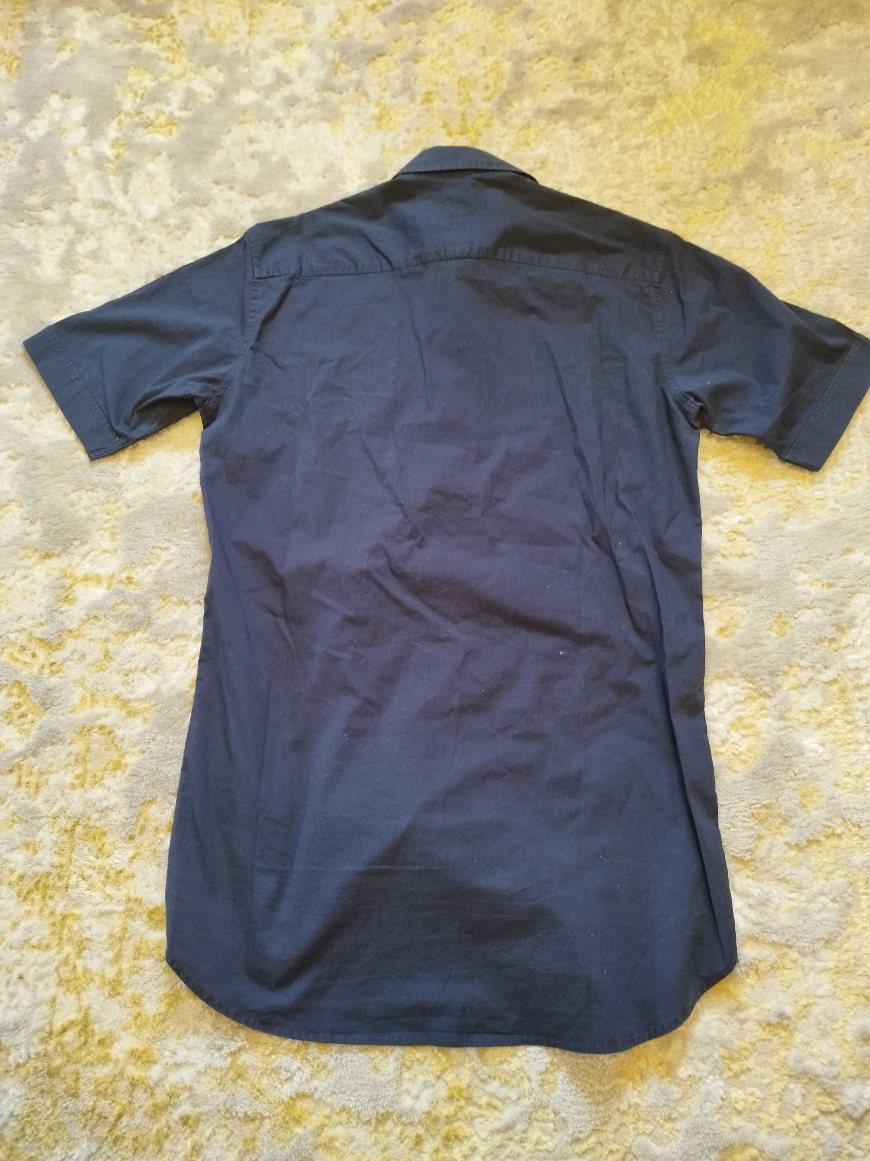 Koszula męska DKNY z krótkim rękawem granatowa rozmiar S