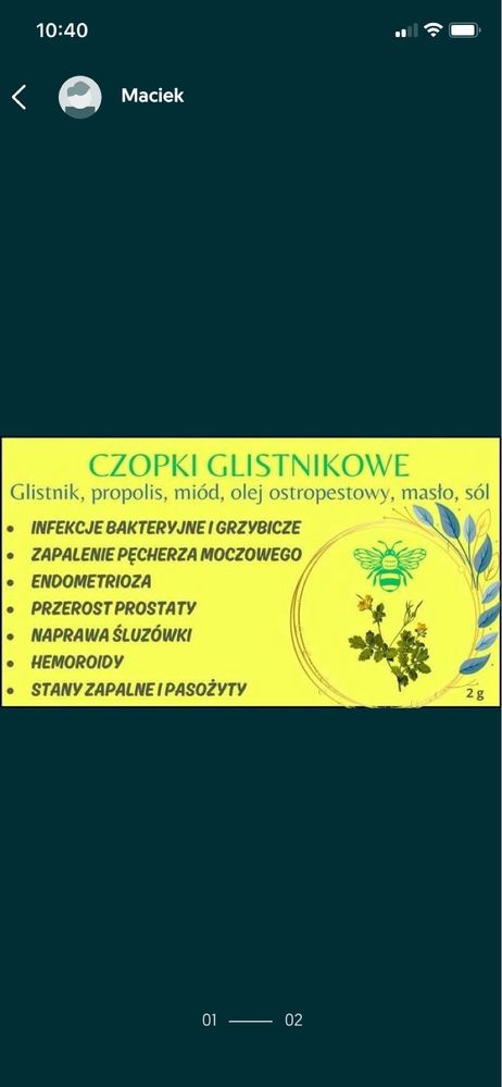 Czopki glistnik propolis 2 ml x 10 szt.