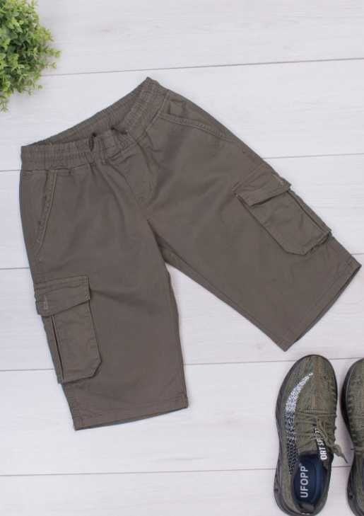 шорты-карго цвета хаки с накладными карманами