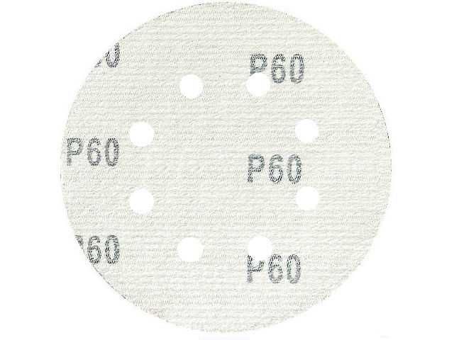 50x Krążek papier ścierny krążki ścierne na rzep 8 otworów 125mm P 60