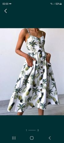 sukienka 38 m w ananasy letnia kolorowa