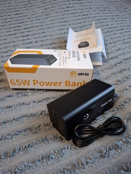 Power bank для ноутбука Atria WPD-65 20000mAh 65W Black
