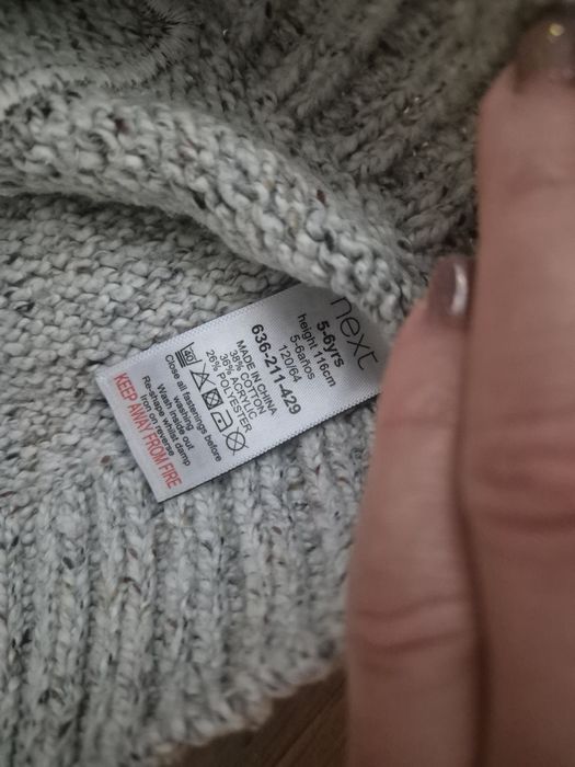 Sweter Next renifer roz. 116cm 4-5 lat