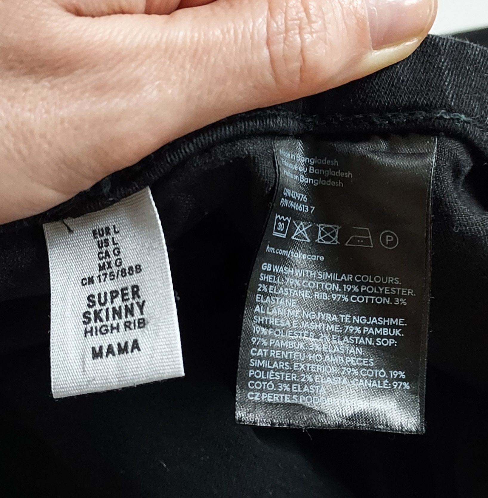 H&M MAMA_jeansy ciążowe Super Skinny_L L75cm