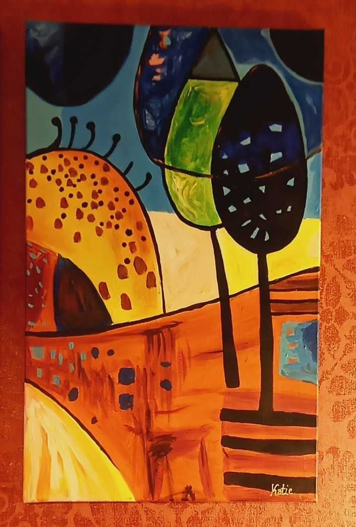 Obraz akrylowy tryptyk Bajkowe Miasto 40x64cm