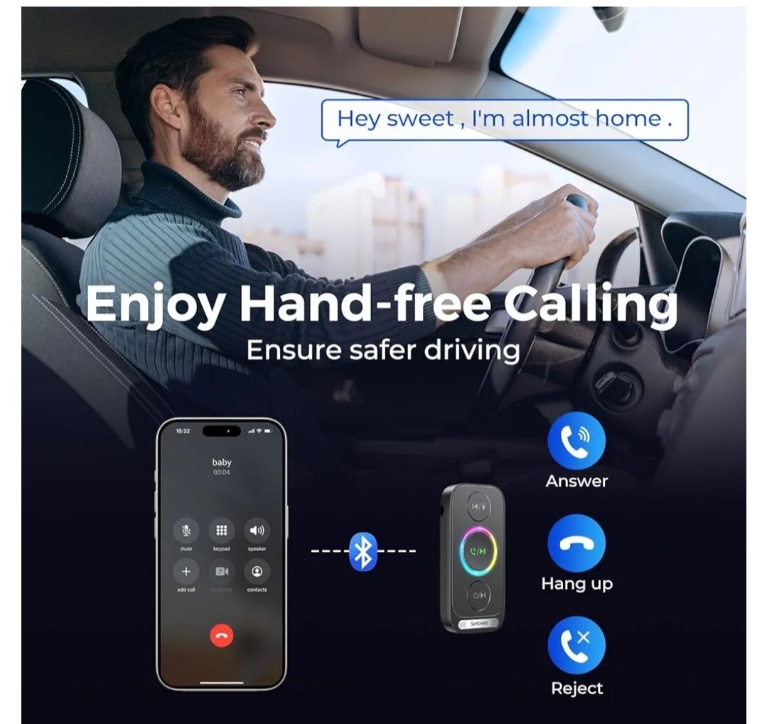 Syncwire Odbiornik Bluetooth 5.4 do samochodu