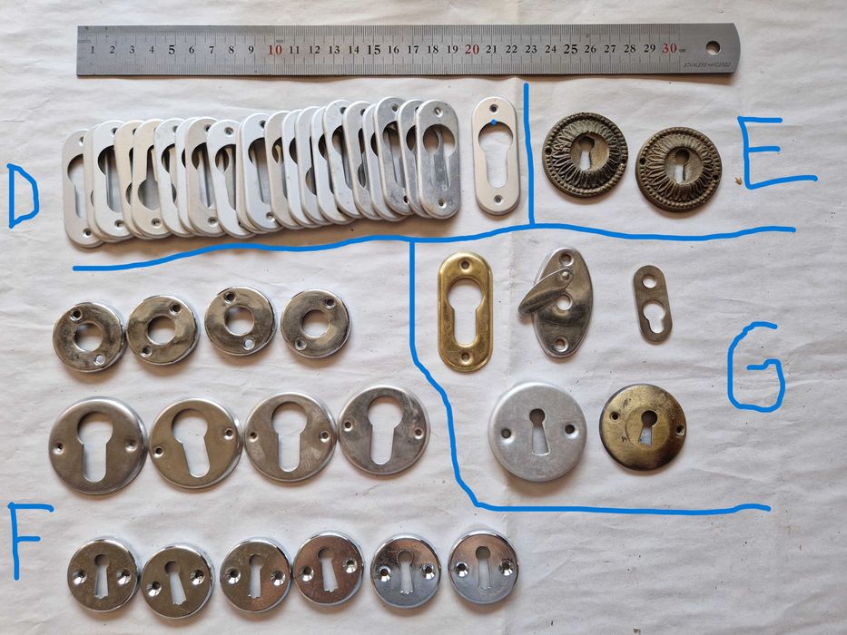 Espelhos de remate de fechaduras