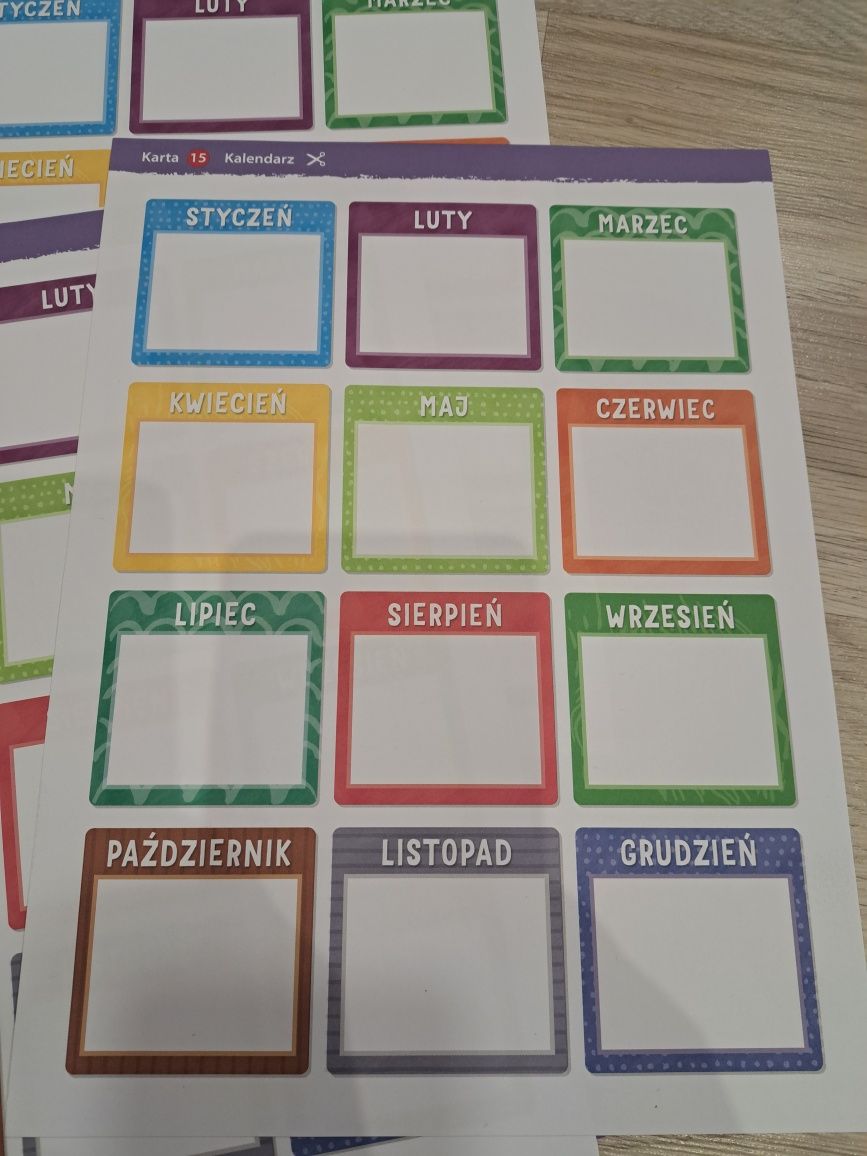 Kalendarz miesiące dla dzieci karty pracy