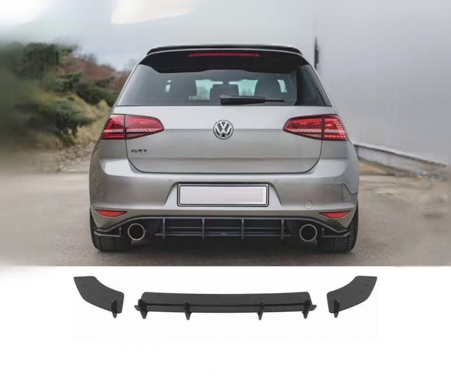 Диффузор на задний бампер Volkswagen Golf 7 GTI  накладка на бампер