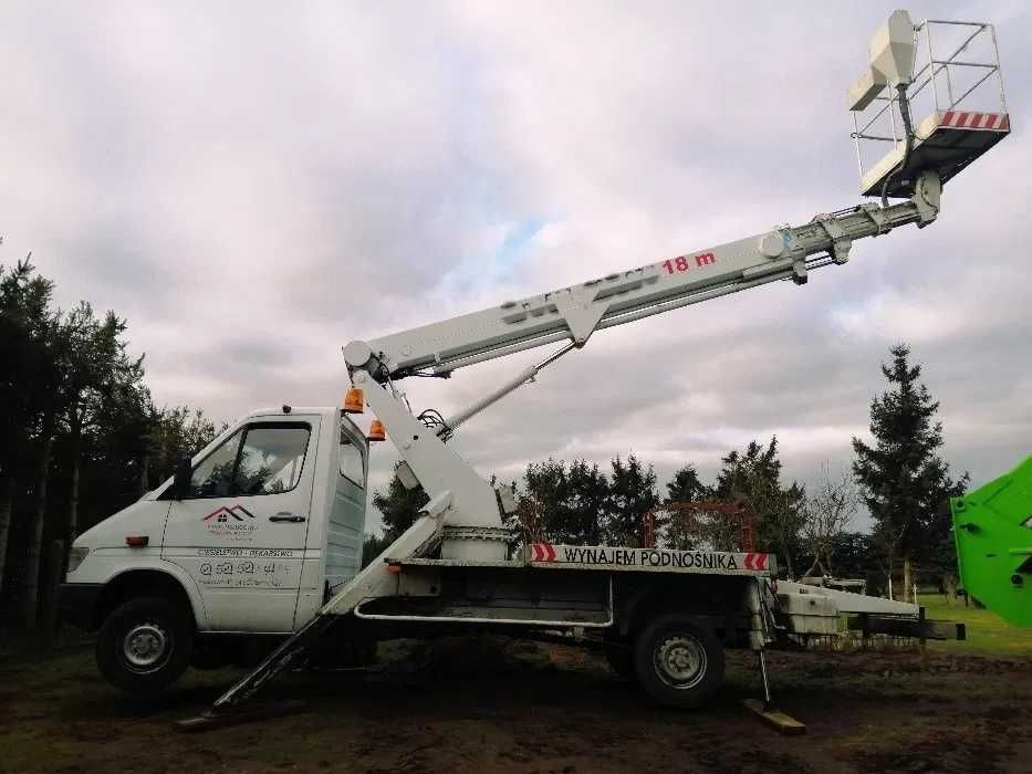 Usługi podnośnikiem koszowym 18-27M (do 3.5t)  i ładowarką teleskopową