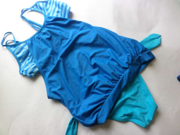 kostium strój kąpielowy błękitny tankini bluzka 40 42
