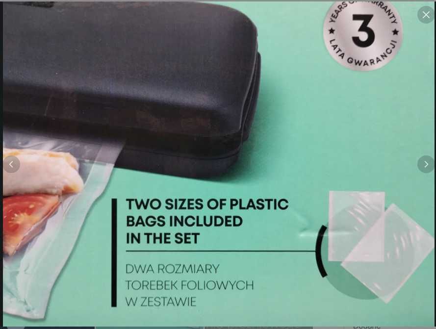 Zgrzewarka do pakowania próżniowego 110w czarna