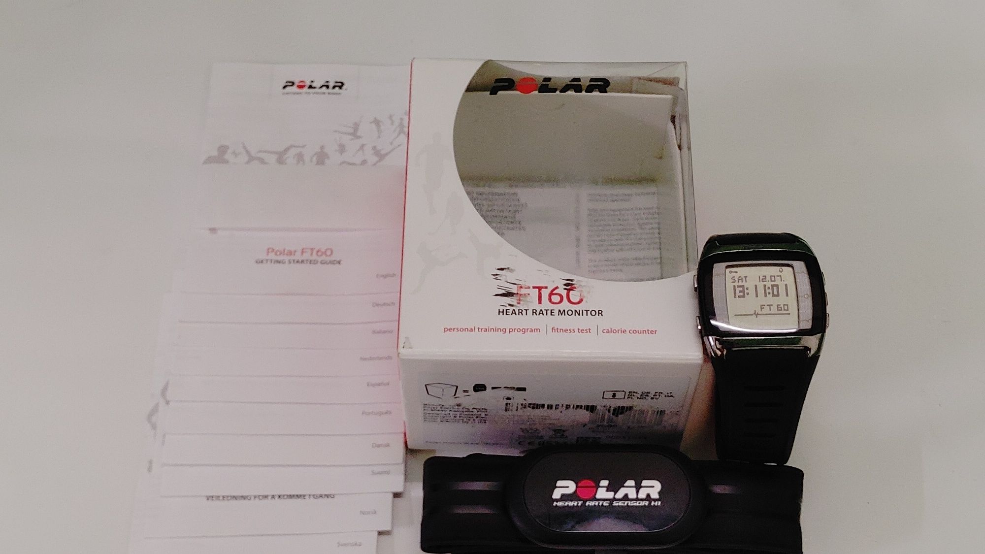 Zegarek POLAR FT60 treningowy z pasem piersiowym sprawny stan dobry