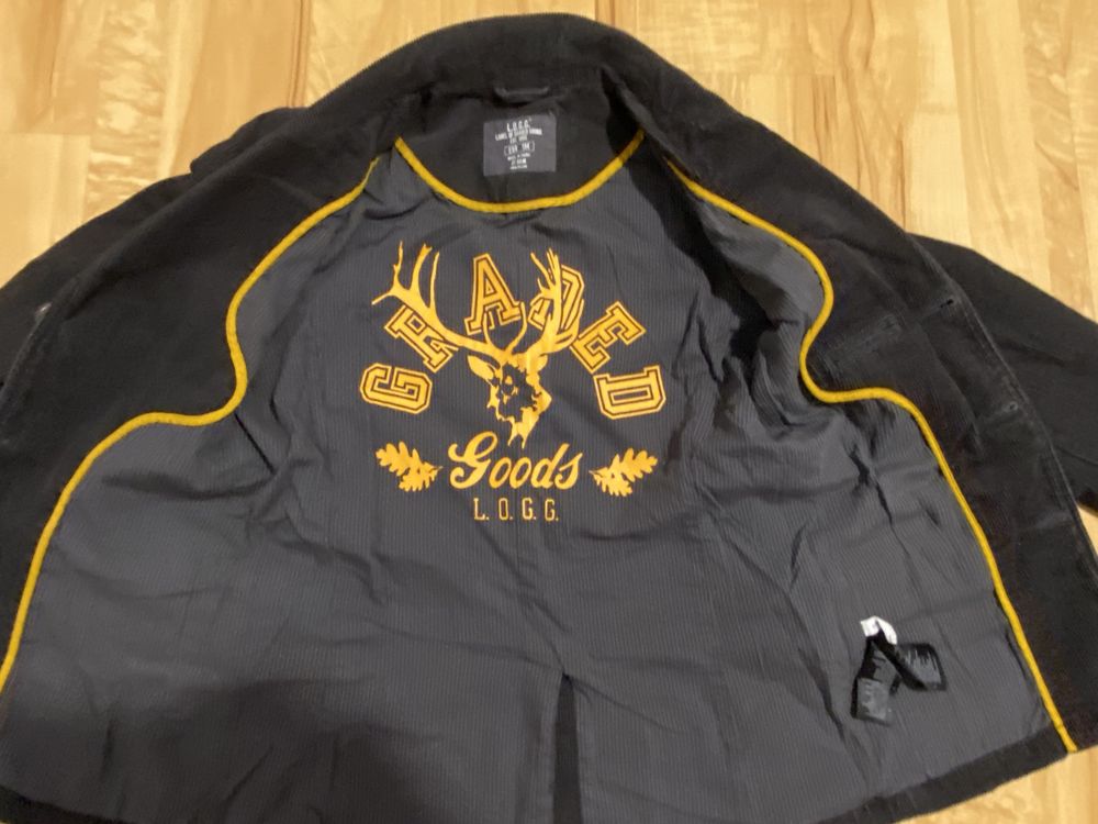 Logg H&M eur 134 cm szara chłopięca marynarka  na podszewce sztruks sz