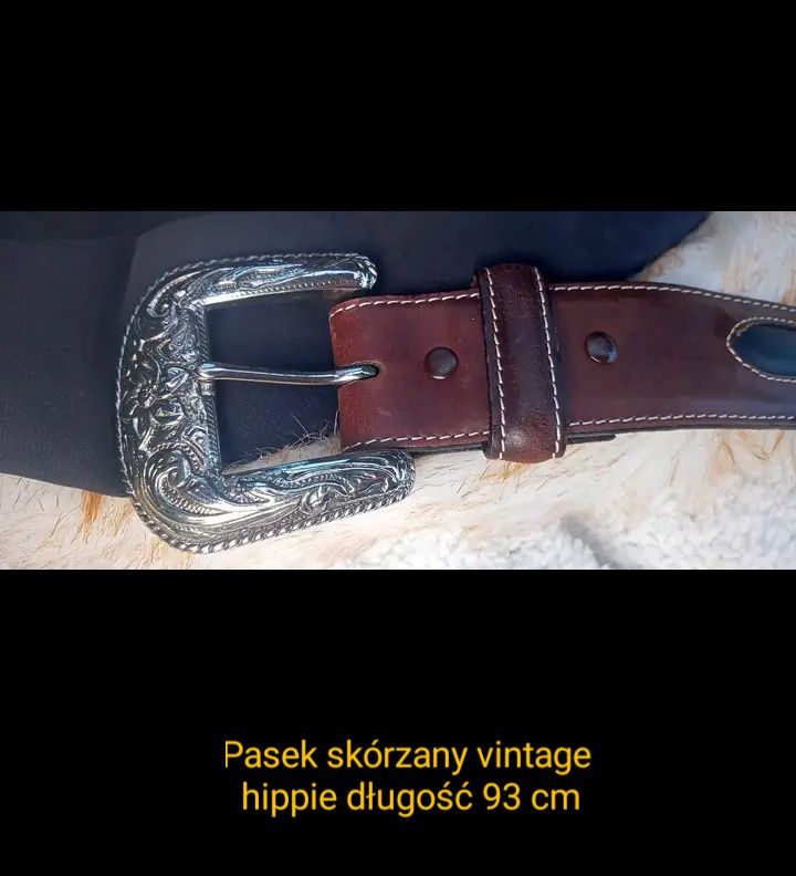 Pas skórzany pasek hippie vintage navajo