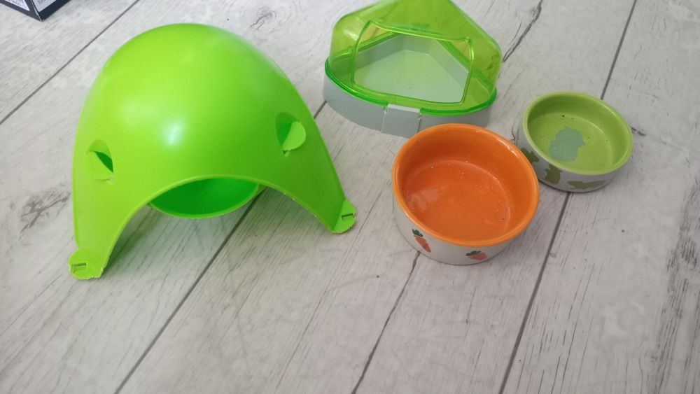 Zestaw dla chomika sputnik kuweta miseczki akcesoria dla myszy gryzoni