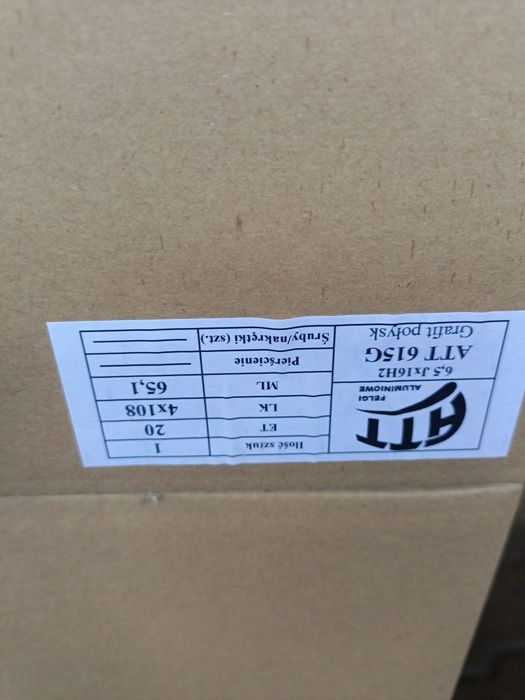 Nowe felgi aluminiowe 4x108 et20 6,5jx16 Peugeot Citroen opel