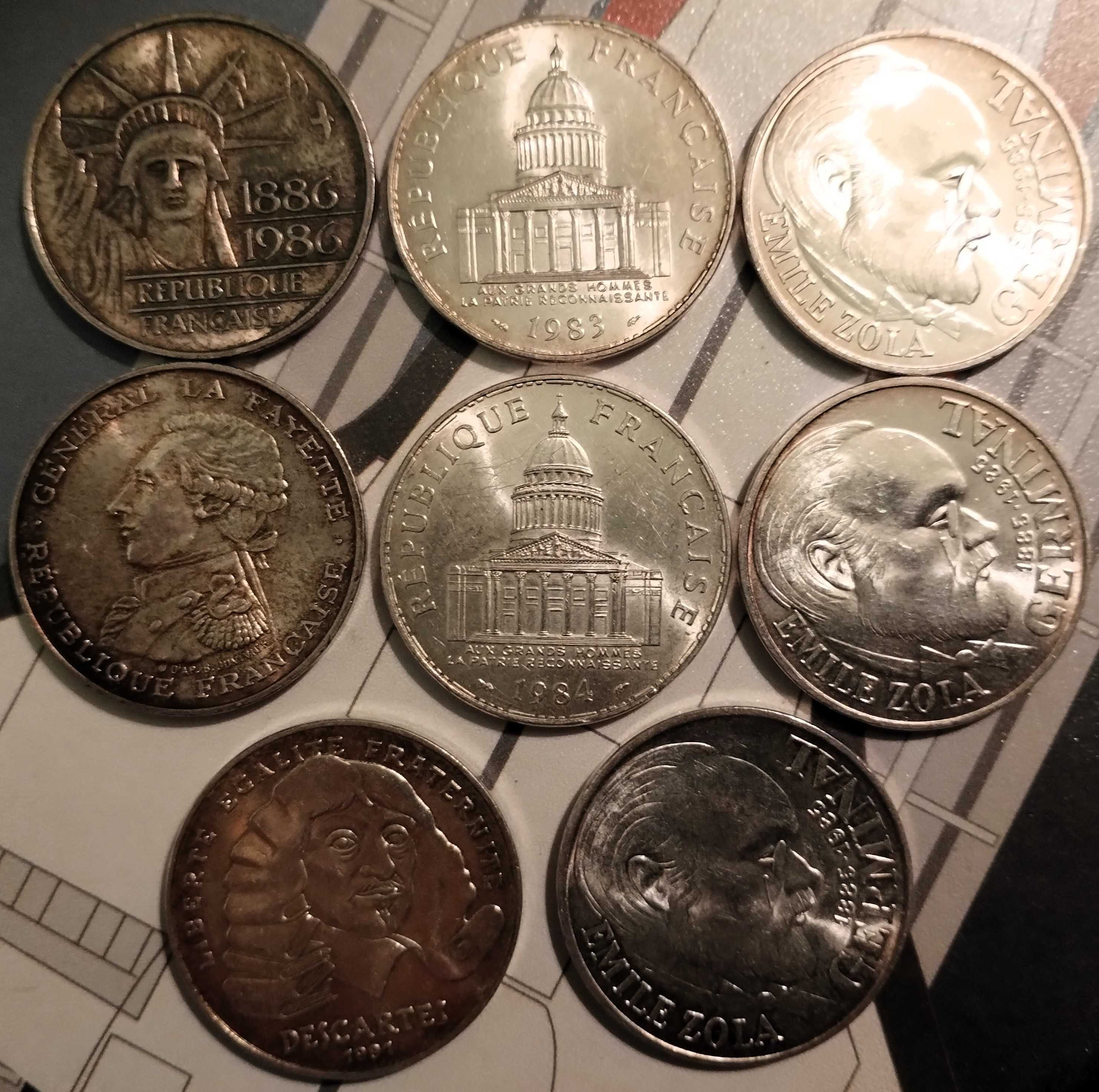 Lote 10 Moedas Prata França Colecção Antigas