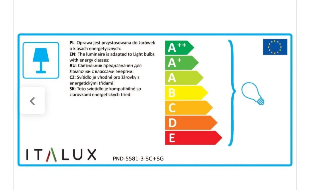 Lampa wisząca Sardo nikiel 3 x E27 Italux