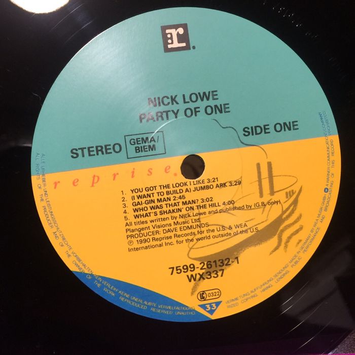 Vinil Nick Lowe - Party of One - 1990