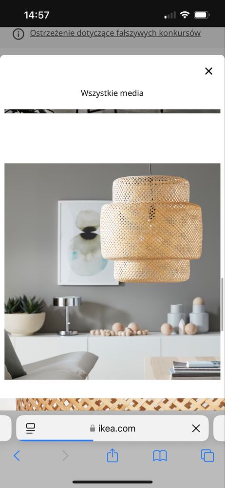 NOWA lampa wisząca żyrandol bambus IKEA Sinnerlig