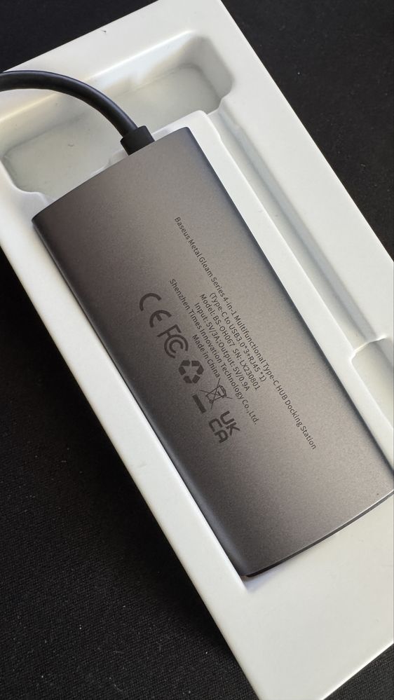 Hub Baseus Metal Gleam 4w1 USB-C - Usb3.0, Rj-45 Lan