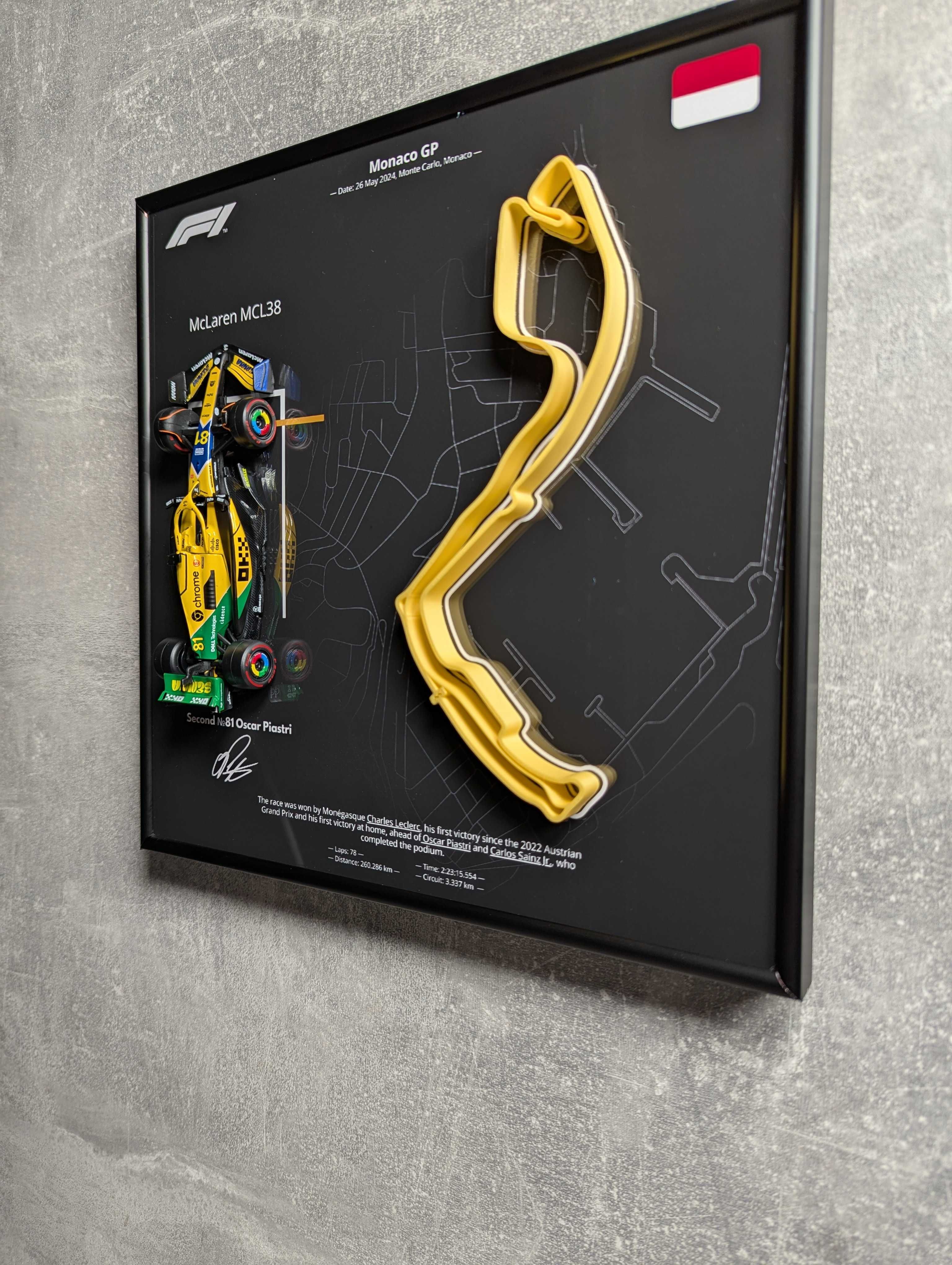 Bburago з Рамкою 2в1 McLaren MCL38 Monaco GP 2024 №81 Oscar Piastri