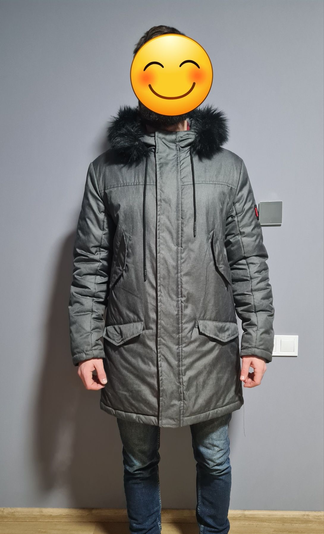 Парка зимова Riccardo куртка чоловіча сіра 50 розмір мужская серая кур