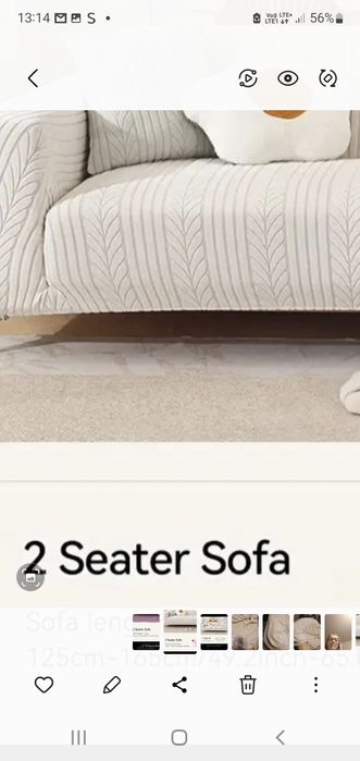 Narzuta na sofe 2 osobową kremowa