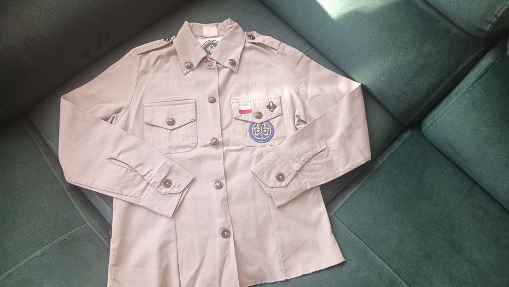 Koszula harcerska 140 do mundurek ZHP harcerza zucha  dziewczęca szara
