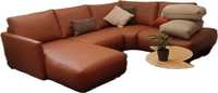 Skórzany narożnik belgijski kanapa sofa premium kolor KONIAK 44% ceny