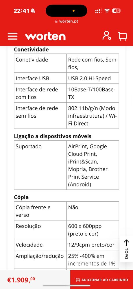 Torca/Impressora Multifunções BROTHER MFC-J5330DW(Troca)