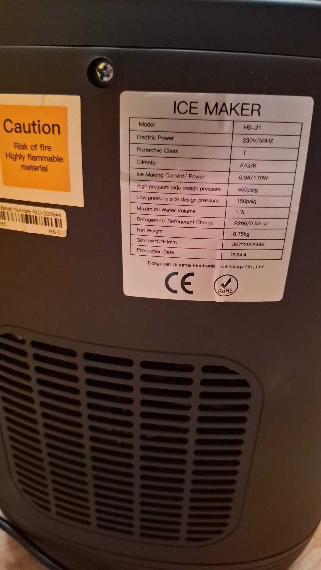 Kostkarka Do Lodu QMY HS-21  Czarna