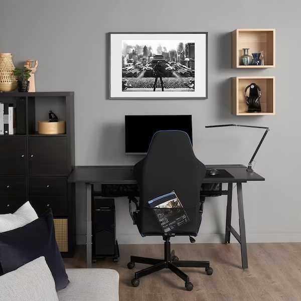 UTESPELARE Biurko gamingowe, czarny Ikea 160x80 Nowe w kartonie