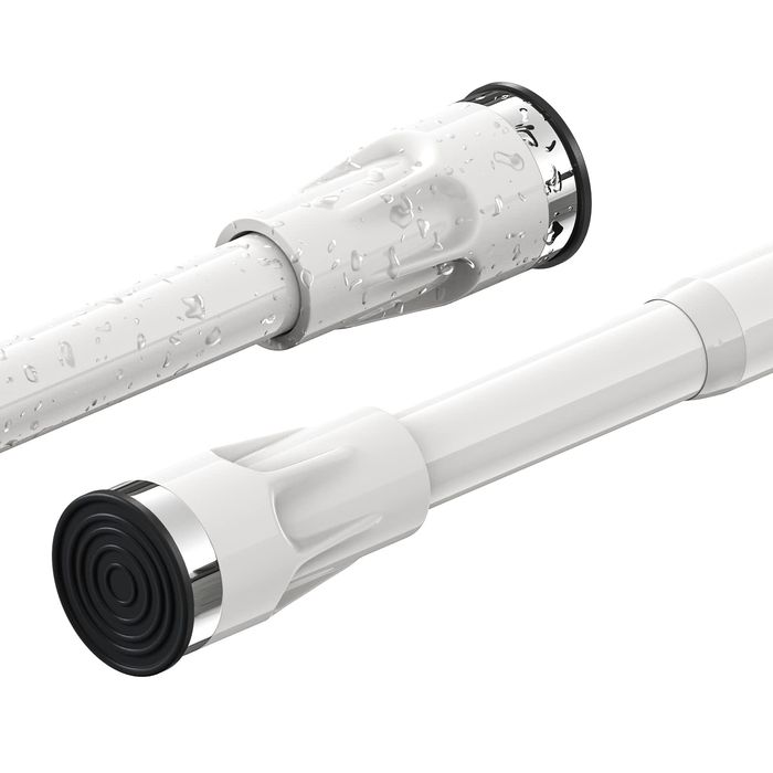 Drążek Teleskopowy Prysznicowy 105-151 cm z Przyssawkami Biały