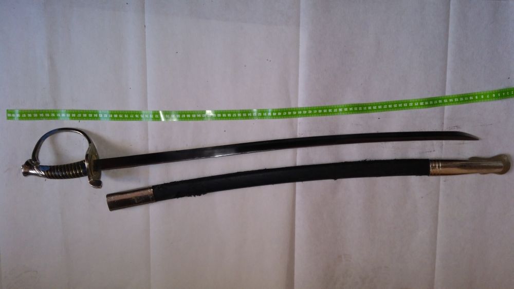 Szabla z pochwą skórzaną z trawioną głownią w cenie 1350 zł