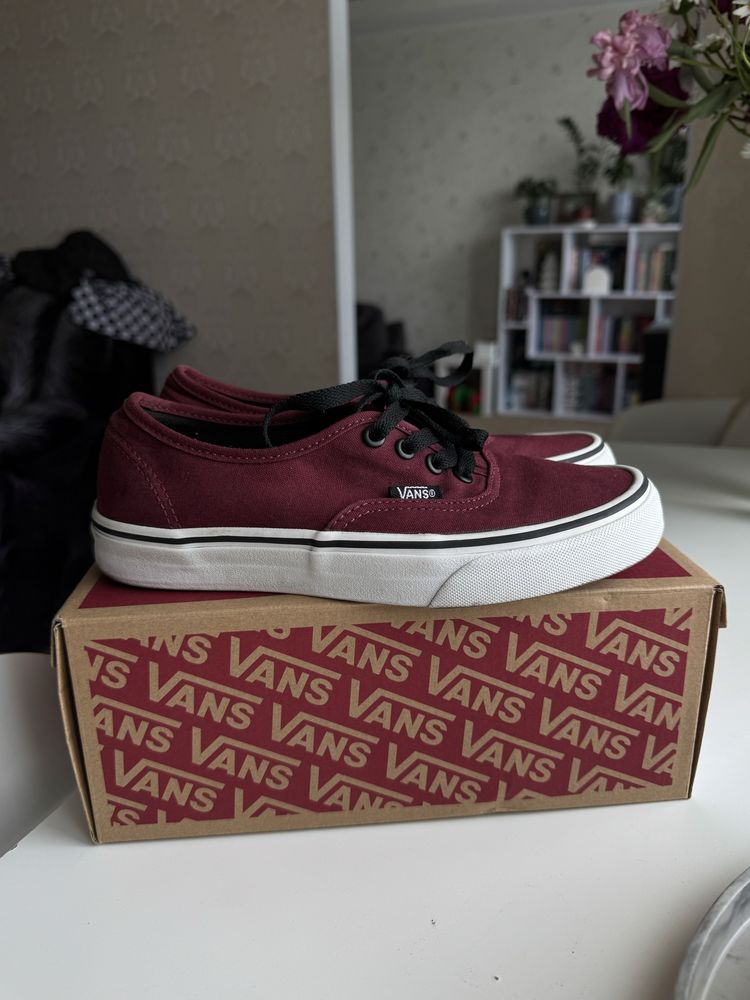 бордові кеди vans authentic 36,5 оригінал