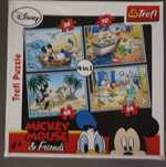 Puzzle Trefl Disney 4 w 1 Mickey Donald Kaczorki