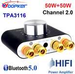 Усилитель мощности звука. AUX, 2*50W,Аудио 12-24V.