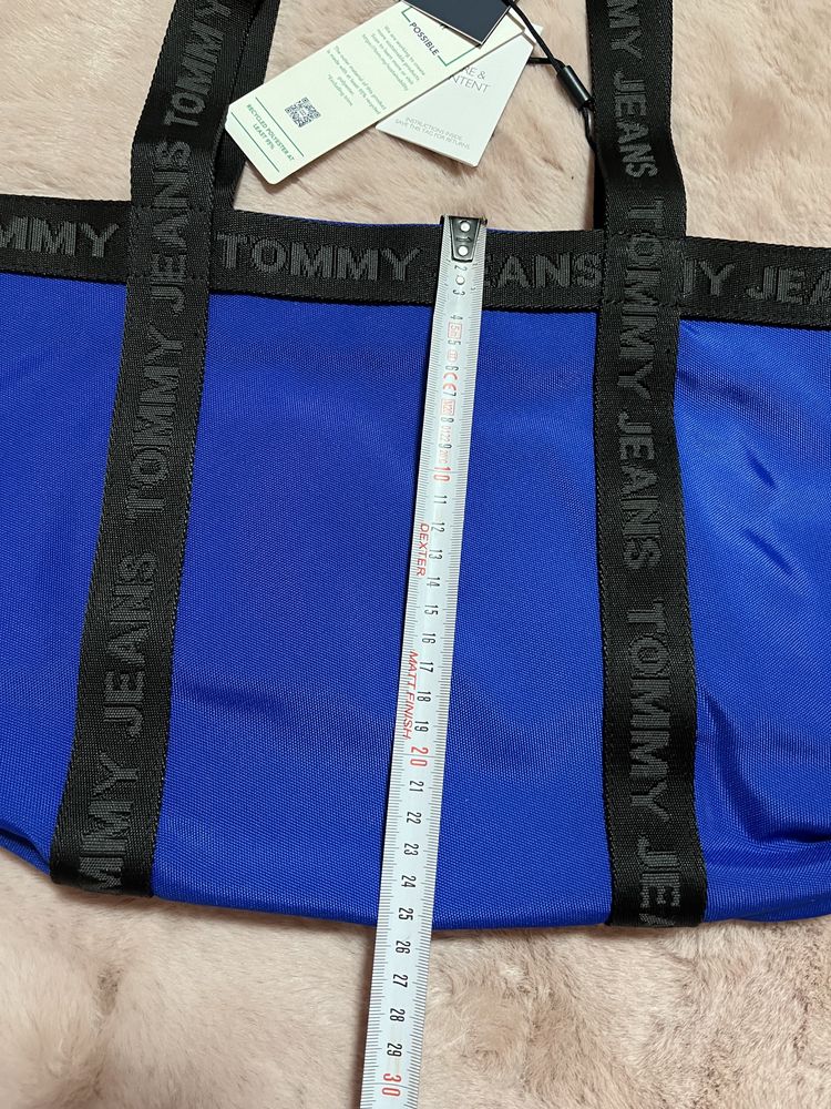 Tommy Hilfiger Jesns torba shopper szoperka niebieska Logo logowana
