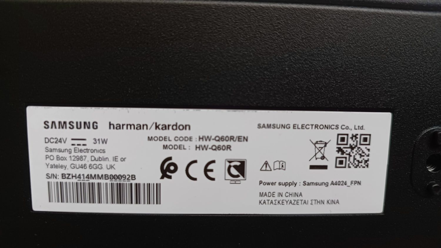 Soundbar Samsung  Harman/Kardon HW-Q60R (Hdmi ARC,Blutooth, USB,Optyk)