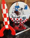 Placa esmaltada Tintin 30cm diam