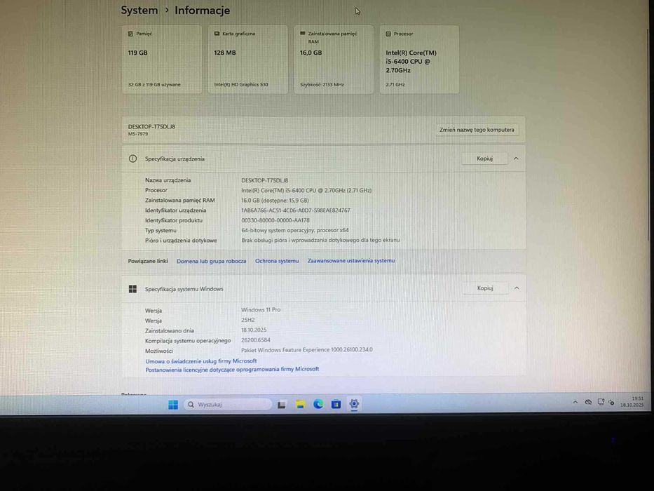 Komputer do biura, pracy, i5,16gb ddr4, integra, b150m, czytać opis ->