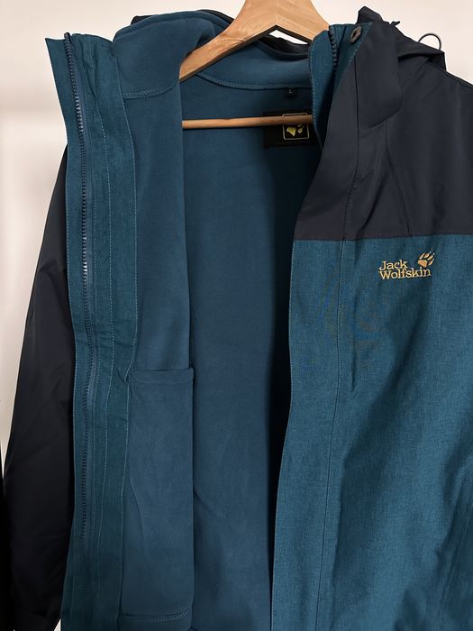 Тепла куртка витрівка на мембрані 2в1 з флісовою кофтою Jack Wolfskin