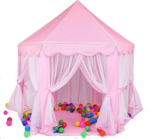 Розовый Замок Палатка Складной Игровой Шатер Домик для девочкиПалатка