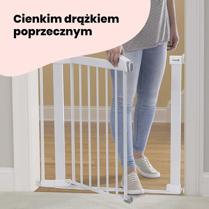 Safety 1st Flat Step - Bramka metalowa rozporowa biała Nowa 73-80 cm