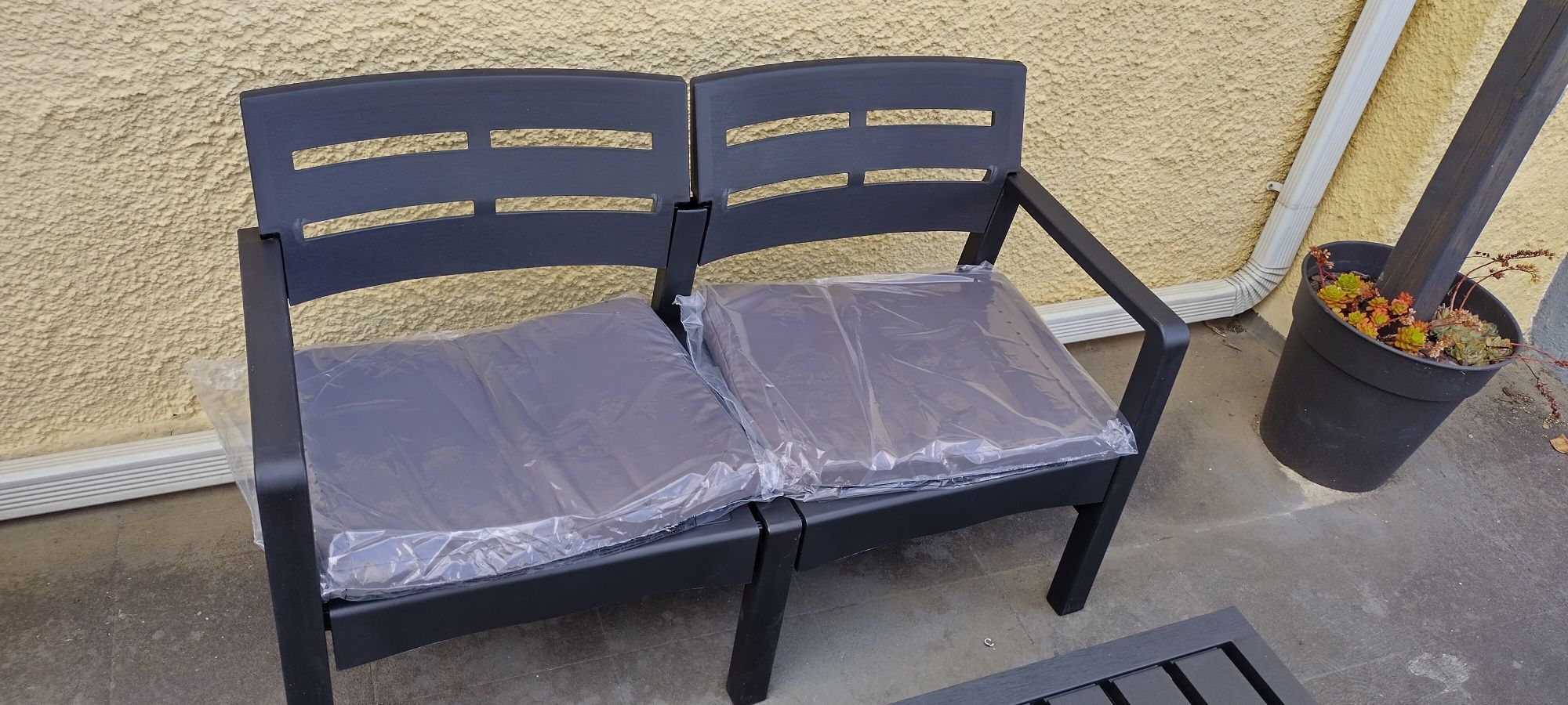 Conjunto jardim exterior novo com almofadas top 1xcadeirão de 2 luga